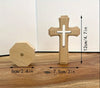 Rustic Beech Wood Cross With Stand