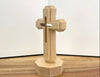 Rustic Beech Wood Cross With Stand