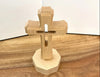 Rustic Beech Wood Cross With Stand