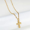 Stainless Steel Small Cross Pendant Necklace 45cm chain