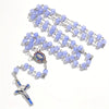 Catholic Rosary - GLASS STONE SILVER CRYSTAL PURPLE