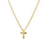 Stainless steel open curb chain necklace with cross pendant