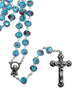 Catholic Rosary - GLASS FLOWER INSERT BLUE
