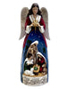 NATIVITY SET WITH ANGEL STATUE - 23CM