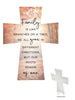 CERAMIC STANDING CROSS - FAMILY