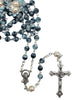 Catholic Rosary - GLASS STONE LOOK BLUE/GREY 6MM