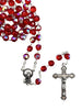 Catholic Rosary - CRYSTAL AURORA BOREALIS RED BOXED