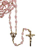 Catholic Rosary - MOTHER OF PEARL TEARSHAPE PINK BEADS
