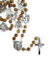 Catholic Rosary – WOOD BEADS WITH METAL STATIONS OF THE CROSS