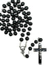 Catholic Rosary - LARGE WITH BLACK WOOD CARVED BEADS