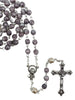 Catholic Rosary - GLASS STONE LOOK AMETHYST 5MM