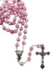 Catholic Rosary - GLASS STONE LOOK PINK 5MM