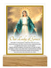 GLASS PLAQUE WITH WOOD BASE - MIRACULOUS MARY