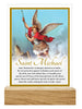 GLASS PLAQUE WITH WOOD BASE - ST MICHAEL