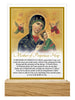 GLASS PLAQUE WITH WOOD BASE - MOTHER PERPETUAL HELP