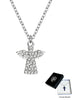 GIFT OF FAITH - NECKLACE AND ANGEL - STAINLESS STEEL - CRYSTALS