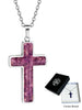 GIFT OF FAITH - AMETHYST CROSS AND CHAIN - STAINLESS STEEL - 35MM