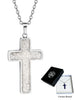 GIFT OF FAITH - WHITE HOWLITE CROSS AND CHAIN - STAINLESS STEEL - 35MM