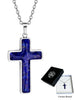 GIFT OF FAITH - LAPIS CROSS AND CHAIN - STAINLESS STEEL - 35MM