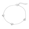 Sterling silver trio-North Star heart fixed charm bracelet