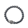 Beads stainless steel bracelet with engraved cross charm