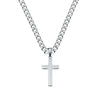 Stainless steel 6MM curb link necklace with cross pendant