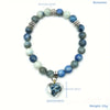 Love Heart Pendant Bracelet with Natural Stone Beads