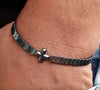 Black Hematite Cross Bracelet