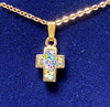 Murano Glass Gold or Silver Cross Necklace