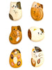 Fridge Magnet Wood Pebble Happy Wooden Cats