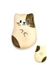 Fridge Magnet Wood Pebble Happy Wooden Cats