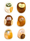 Fridge Magnet Wood Pebble Happy Wooden Fancy OWL
