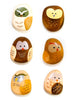 Fridge Magnet Wood Pebble Happy Wooden Fancy OWL