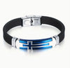 Titanium Steel Silicone Cross Bracelet Wrist Strap