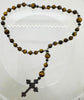 33 Bead Anglican Prayer Beads TIGER EYE STONES WITH STAINLESS STEEL SILVER CROSS