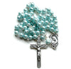 Catholic Rosary - GLASS BEADS LIGHT BLUE