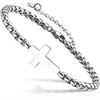 Stainless Steel Bracelet Adjustable Chain with Cross Pendant