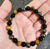 Hematite, Tiger Eye and Obsidian Beads Bracelet