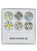 Glass Magnets- 6 designs- Mediteranean style mosaic design.