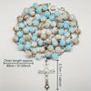 Catholic Rosary - GLASS STONE LIGHT BLUE 6MM