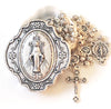 Miraculous Mary Rosary 4mm beads Boxed in Metal case