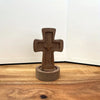 Rustic Beech Wood Cross With Stand
