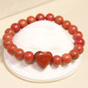 Red Turquoise Bracelet with Love Heart stone charm