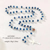 Catholic Rosary - CRYSTAL SILVER CRYSTAL DEEP BLUE