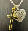 Necklace: Love Heart/Silver Cross Always Believe (Walk By Faith Collection)