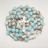 Catholic Rosary - GLASS STONE LIGHT BLUE 6MM