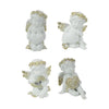 White & gold little Cherub holding heart with gold glitter finish 7cm