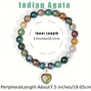 Natural Stone Indian Agate Heart Pendant Bracelet