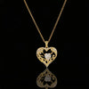 Gold Plated- Heart shape pendant Necklace -cubic zirconia