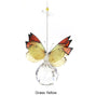 20cm Glass Tube Candleholder with Butterfly Suncatcher - Silver Top